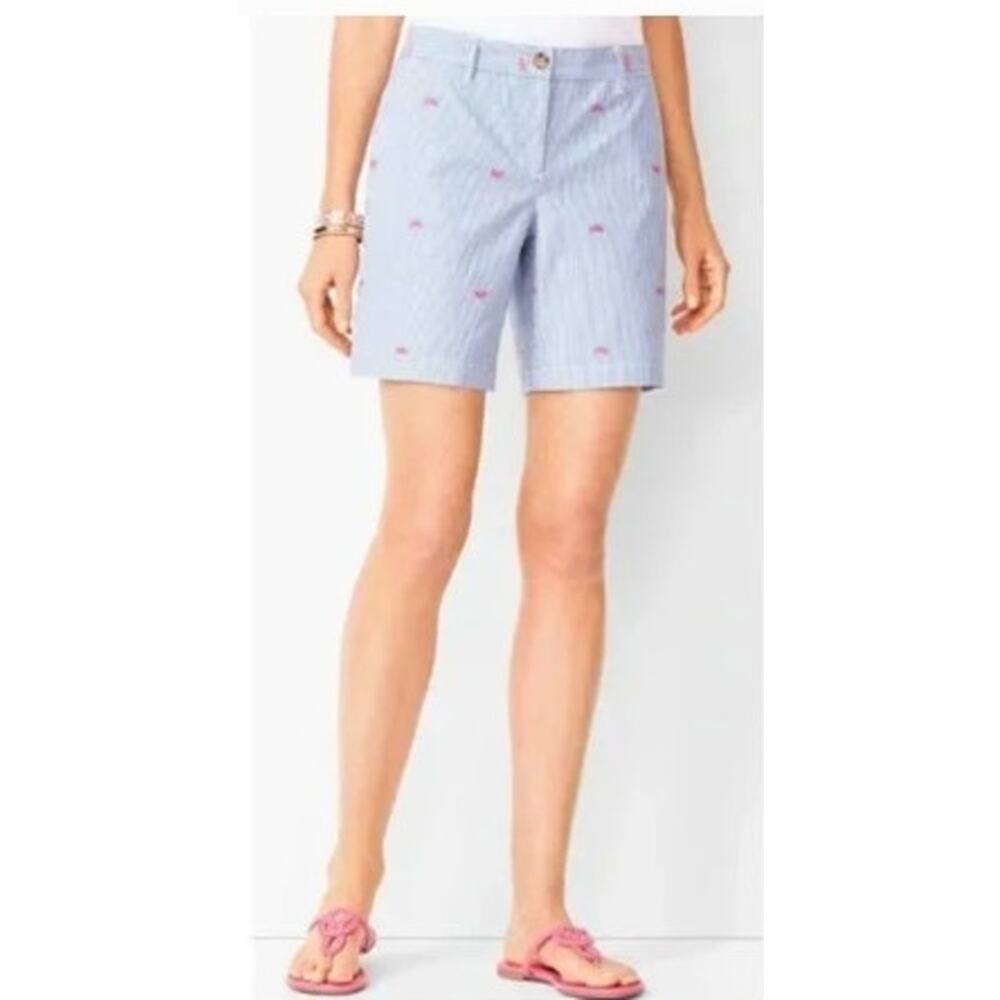 New NWT Talbots Girlfriend Chino Short Stripe Watermelon‎ Embroidered 2 P